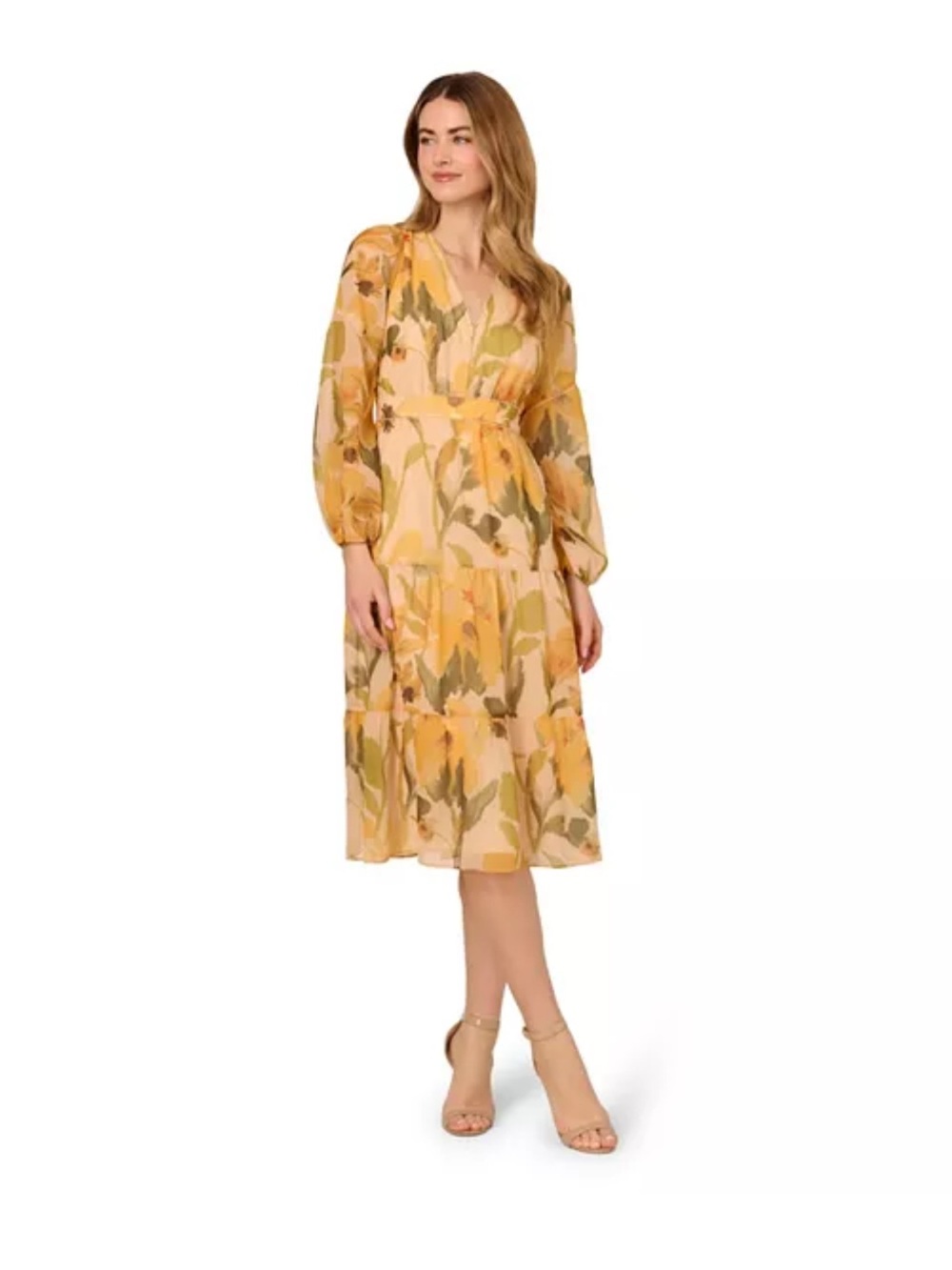 Adrianna Papell
Women's Floral Organza Midi Dress NWT